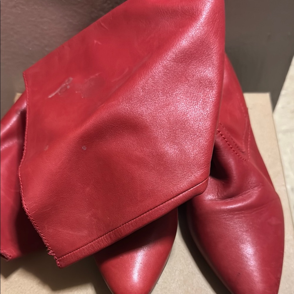 Red Leather Boots